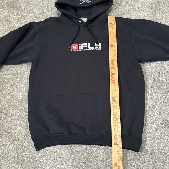 iFLY INDOOR SKYDIVING Black Warm COMPANY HOODIE Instructor Gym Sweatshirt Sz M - Picture 3 of 6